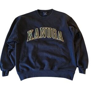 Oarsman 913 Kanuga Sweatshirt Mens Navy Blue Crewneck Pullover Applique Vintage